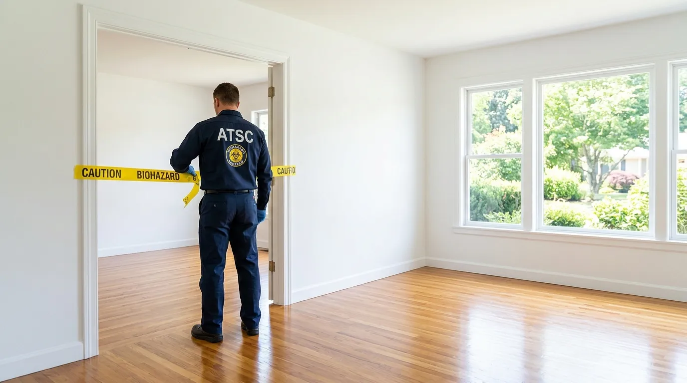Certified biohazard cleanup crew performing Decomposition Cleanup in Park Forest